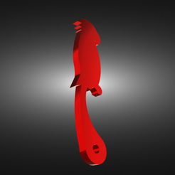 parrot-render.png Fichier STL Porte-clés ouvre-bouteille perroquet・Modèle à imprimer en 3D à télécharger, FUN3D