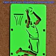 4 - Face avant avec étiquette en mouvement.JPG FOLDING SUPPORT FOR SMARTPHONE OR TABLET TELEPHONE - Reason: Basketteur ...     Foldable support for mobile phone and small digital tablet - pattern : " basketball player