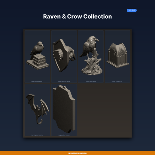 Raven & Crow Collection - 6-Model STL Bundle