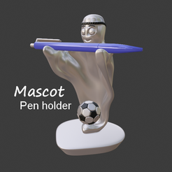 Mascot-pen-holder-v2-0.png Archivo 3D MASCOTA DE LA COPA DEL MUNDO DE QATAR - LA'EEB - PORTABOLÍGRAFOS・Objeto imprimible en 3D para descargar