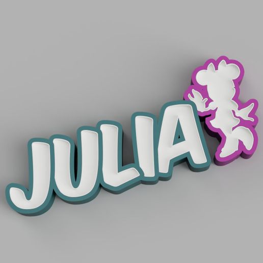 NAMELED JULIA (WITH MINNIE) - LED LAMP WITH NAME 3D model