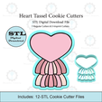 Etsy-Listing-Template-STL.png Heart Tassel Cookie Cutters | Standard & Imprint Cutters Included | STL Files