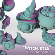 tufufu.png Witch Turtle, Witchurtle, Halloween Print in Place, Cinderwing3D