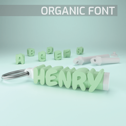 Organic-Font-Title-01.png 3D file Customizable fidget Name keychain spinner - Organic font・3D printing template to download