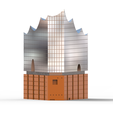 Building (2).png STL file Elbphilharmonie Hamburg・3D printer design to download
