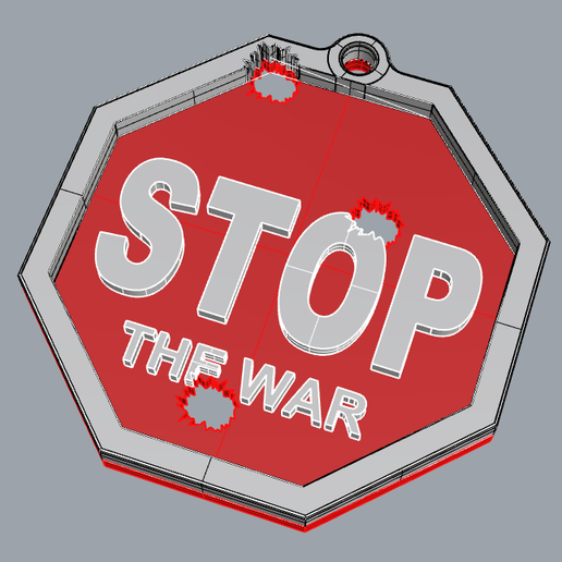 STOP THE WAR KEY RING CAR 3D model