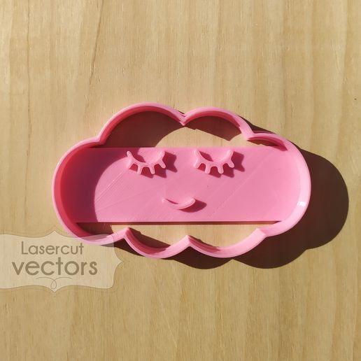 kawaii-cloud cookie cutter cloud cookie cutter 3D model