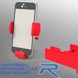 UniversalPhoneMount.jpg Descargar archivo STL gratis Soporte universal para la ventilación del coche del teléfono inteligente • Modelo para la impresión en 3D, Robo3d