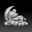 70.png Teddy Bear Ornament Sleeping on Cloud with Moon
