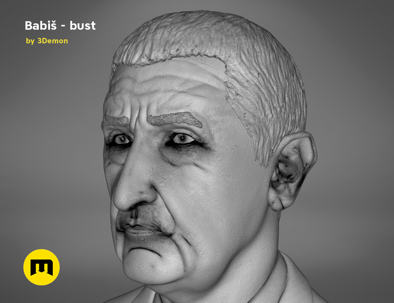 Babis_wire-Studio-1.1005.png Fichier OBJ Babis - Premier ministre tchèque・Objet imprimable en 3D à télécharger, 3D-mon