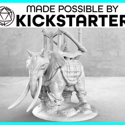 War_Elephant_Casual_Ad_Graphic-01-01.jpg Free STL file War Elephant - Casual Pose - Tabletop Miniature・Template to download and 3D print