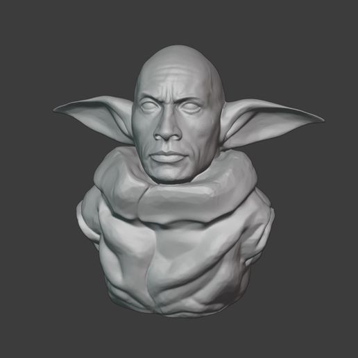 Rockgu - The Rock + Grogu Mashup 3D model