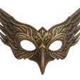 gold-raven-mask.png Raven Maske und Eule Maske Set - High Detail Cosplay 3D Modelle