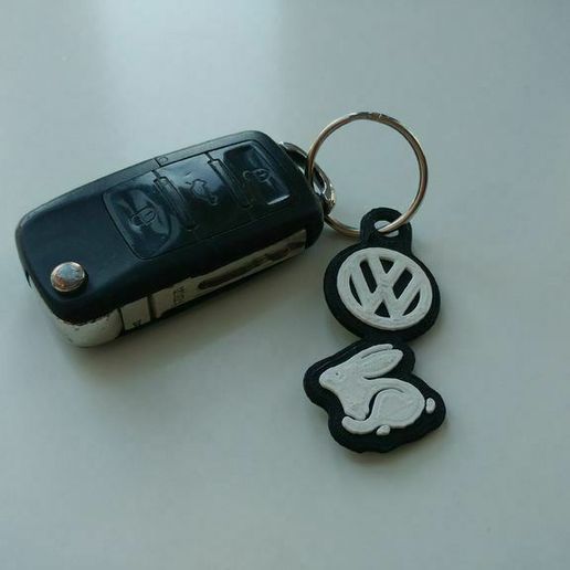 🗝️ VW Rabbit_keychain・Free STL File for ・Cults