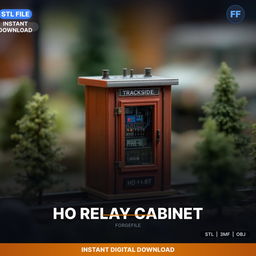 Ho Scale Trackside Relay Cabinet Box, Signal Equipment - 3D Printable STL File