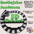 Beetlejuice-Shelf-IMG.jpg 3D Beetlejuice Sand Worm Wall Mounted Shelf Medium & Large STL