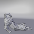 12.png Free STL file Stretching cat low poly・3D printing idea to download, Vincent6m