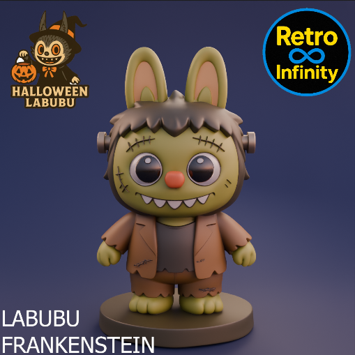 🎃 Labubu Frankenstein - Halloween 3D figure Retro Infinity style