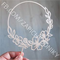 Věneček-2-120.jpg FLORAL WREATH CIRCLE DECORATIVE CAKE TOPPER TEMPLATE commercial use