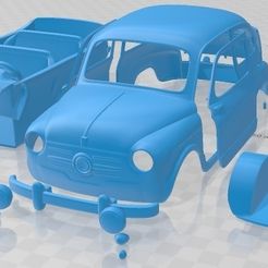 Fiat-600-D-1960-Separado-1.jpg Archivo 3D Fiat 600 D 1960 Printable Car・Plan de impresora 3D para descargar