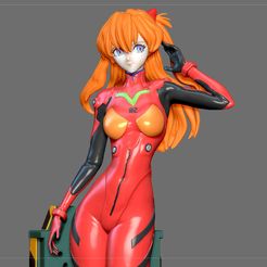 9.jpg STL file ASUKA PLUG SUIT EVANGELION SEXY GIRL STATUE CUTE PRETTY ANIME CHARACTER 3d print・Model to download and 3D print