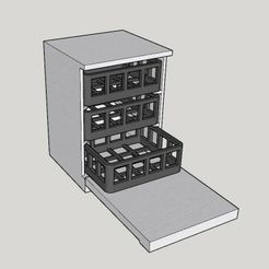 Barbie-Dishwasher-open.jpg STL file 1/6 Scale Dollhouse dishwasher・3D printer model to download