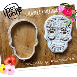 IMG_3897.JPG Download STL file Cookie dough cutter Mexican skull skull • 3D printable design, porahi3d