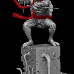 fan-art-tmnt-diorama-set-3d-model-stl-1.jpg STL file TMNT Raph Full Model・3D printable model to download