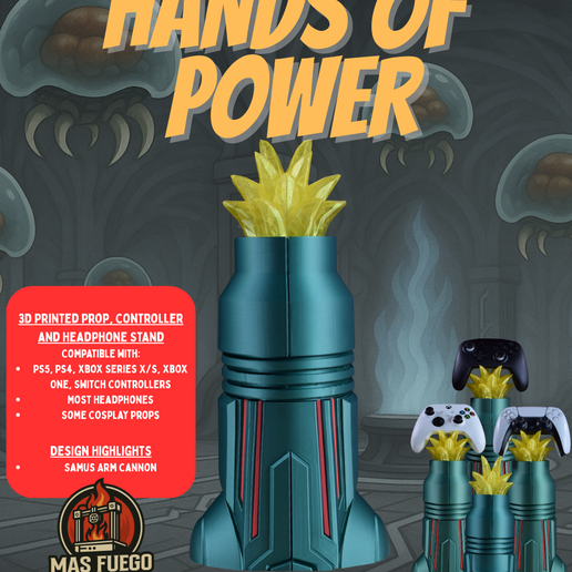 💪 Samus Arm Cannon - Hände der Macht - Controller-Halter Gaming-Zubehör ...