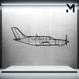95-b55-baron.png Wall Silhouette: Airplane Set