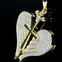 0045.jpg COLGANTE JESUS CRUZ ALAS CORAZON DIAMANTE