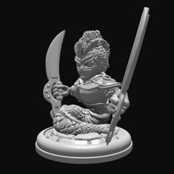 container_naga-with-swords-28mm-3d-printing-285030.jpg Free STL file Naga with Swords・3D printable model to download, Mehdals