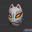 Japan_Kitsune_Demon_Mask_3d_print_file_02.jpg Japanese Fox Mask Demon Kitsune Cosplay STL File