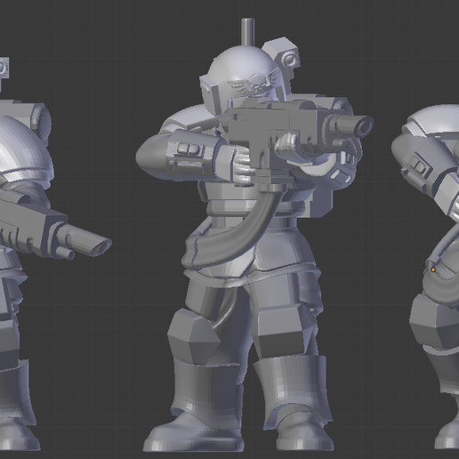 Kasrkin hellgun Squad x3 3D model