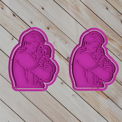 15.png STL file COOKIE CUTTER daddy hug・3D printer model to download