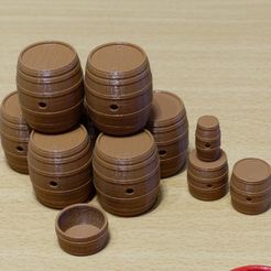 Tonneau-00.jpg STL file Playmobil Western Barrels and Pans・3D printing model to download