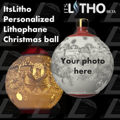 Vignette.png STL file ItsLitho "Pure" personalized lithophane Christmas ball・3D printing model to download, Ludo3D