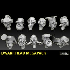 dwarfheadsinstapromo.jpg Fichier 3D Tête de nain Megapack・Design à télécharger et à imprimer en 3D