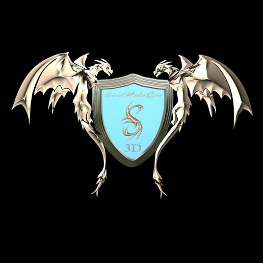 CUSTOMIZABLE DRAGONS LOGO 3D model