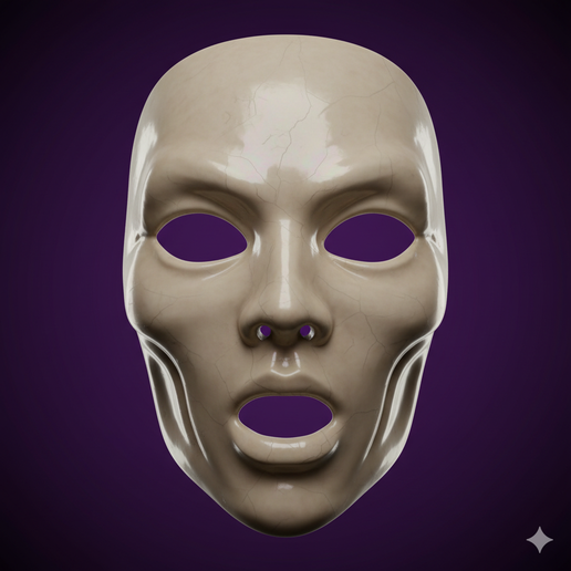 medieval mask STL, cyberpunk mask STL, ornate mask STL, lion mask STL, space mask STL, alien mask STL, print ready mask STL, mythology mask STL, creepy smile mask STL, demon mask STL, cracked mask STL, kid size mask STL, AI mask STL, witch mask STL, reali