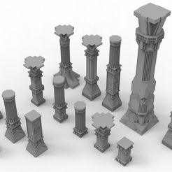 untitled.38.jpg 3D printable pillar and assorted bases for dwarf mine