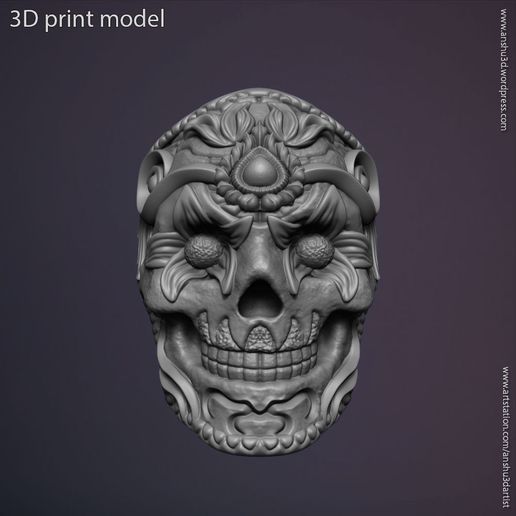 Ornamental_skull_vol1_ring_z1.jpg Ornamentaler Totenkopf vol1 Ring