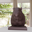capybara-bust-low-poly-1.png Capybara bust low poly statue STL