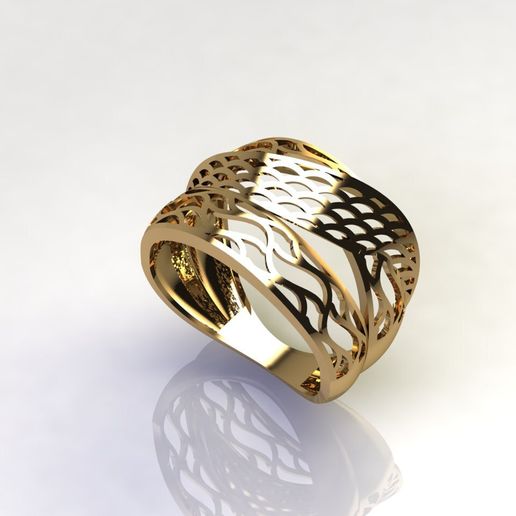 Women's Ring Women Ring Ladies Ring Elegant Fashion Jewelry Wide Band 3DM STL