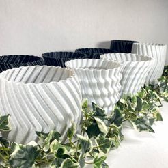 zig-zag-platners-all-with-decor.jpg Free STL file Zig Zag Planters・3D printing model to download, ThinAir3D
