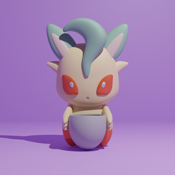 leafonrender.png Archivo STL Maceta Leafon Pokemon-Maceta de Leafon Low poly・Modelo imprimible en 3D para descargar