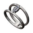Tri-cluster-open-wide-band-size6to10-11.jpg Triangular diamond cluster open ring US sizes 6to10 3D print model