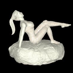 IMG_20230215_210112.jpg STL-Datei The Girl on the Stone・Design zum Herunterladen und 3D-Drucken
