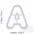 letter_a~2.75in-cm-inch-top.png Letter A Cookie Cutter 2.75in / 7cm
