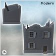 4.jpg Square brick building with shuttered windows and two floors (ruined version) (30) - Modern WW2 WW1 World War Diaroma Wargaming RPG Mini Hobby